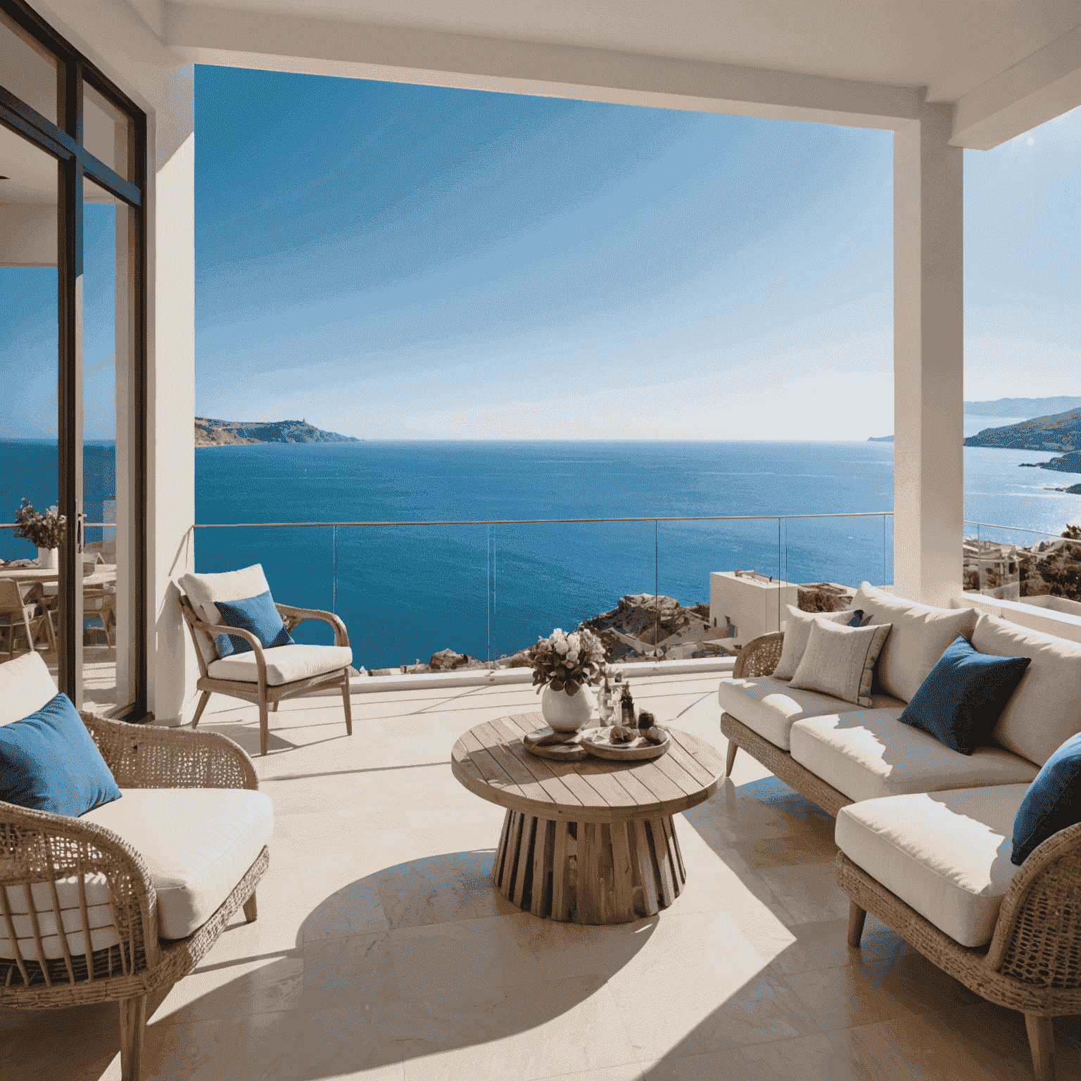 Lujoso apartamento con vista al mar en la costa de España, con amplios ventanales y terraza privada