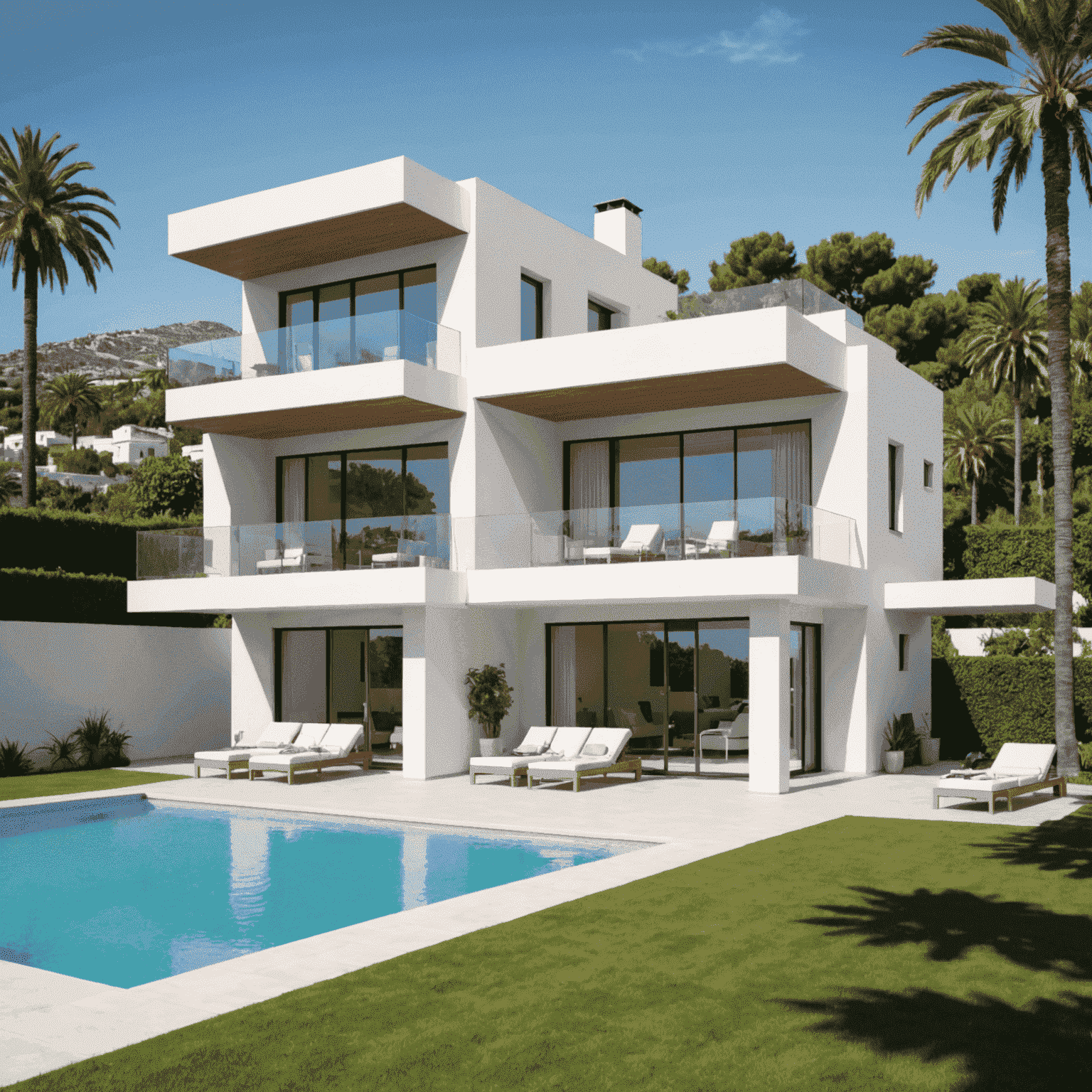 Villa moderna con piscina y jardín en una exclusiva urbanización de la Costa del Sol