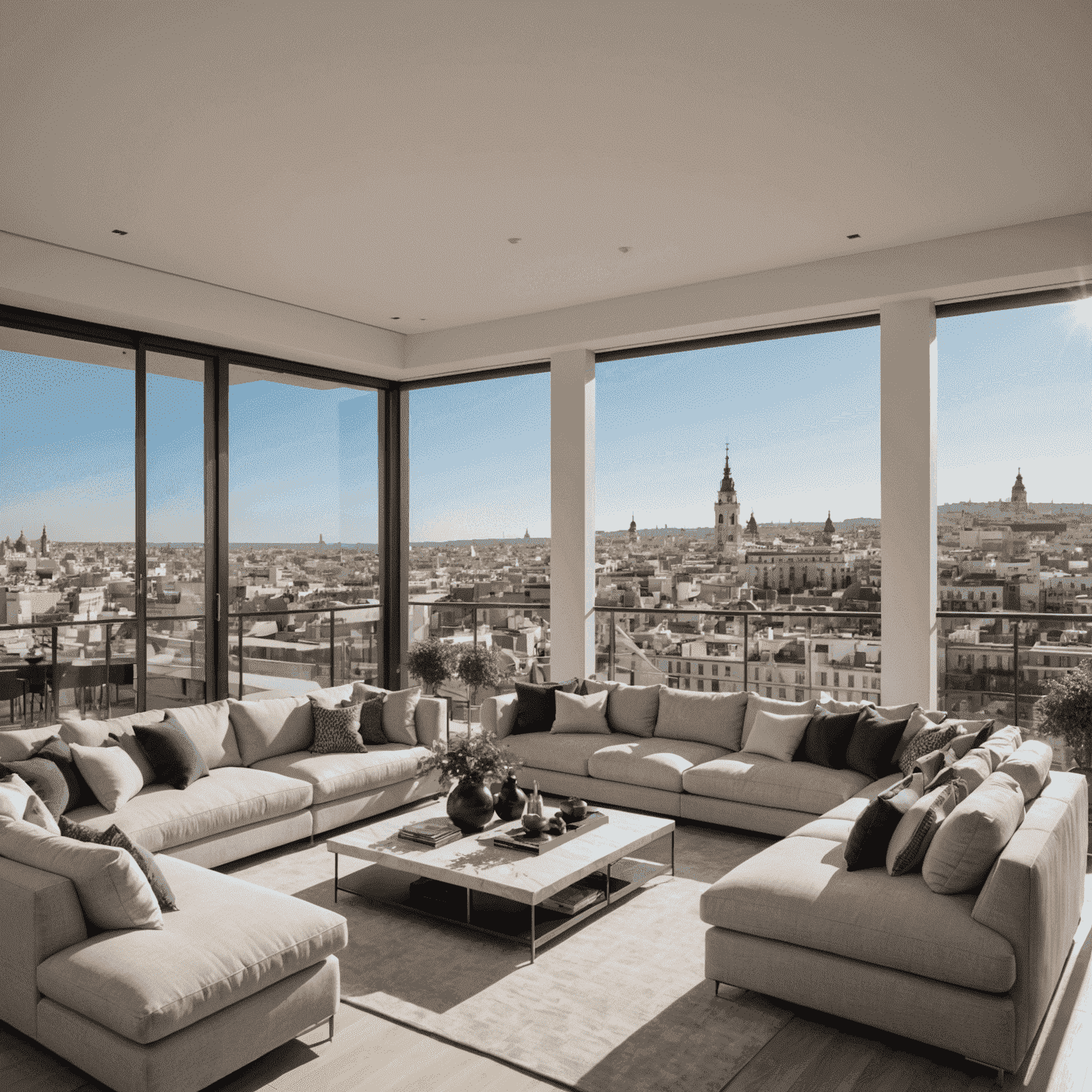 Ático de lujo en el centro de Madrid con terraza y vistas panorámicas de la ciudad